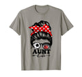 Aunt Life Messy Bun Hair Funny T-Shirt - Casual Everyday Wear for Adults