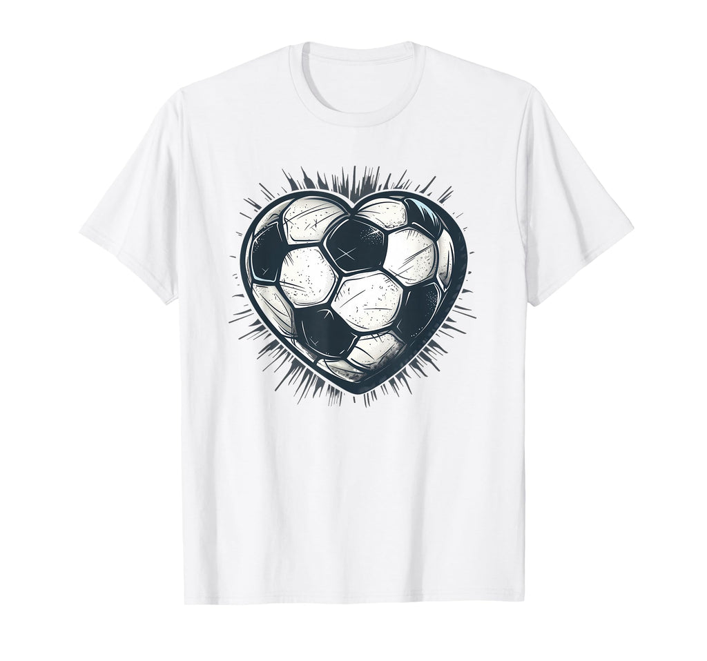 Soccer Ball Heart Football Player And T-Shirt - Minimalist Print Men Women
