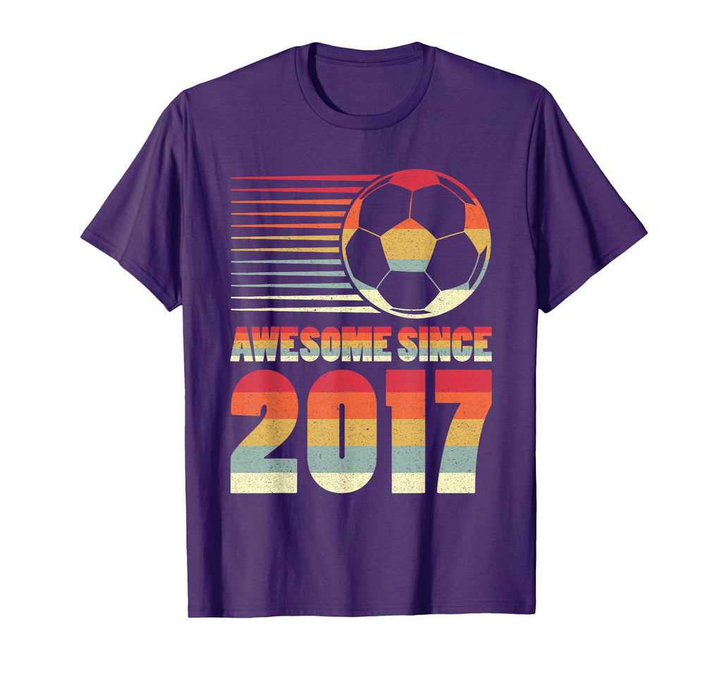 Awesome Since 2017 Soccer 9Th T-Shirt - Fun Novelty Design for Adults