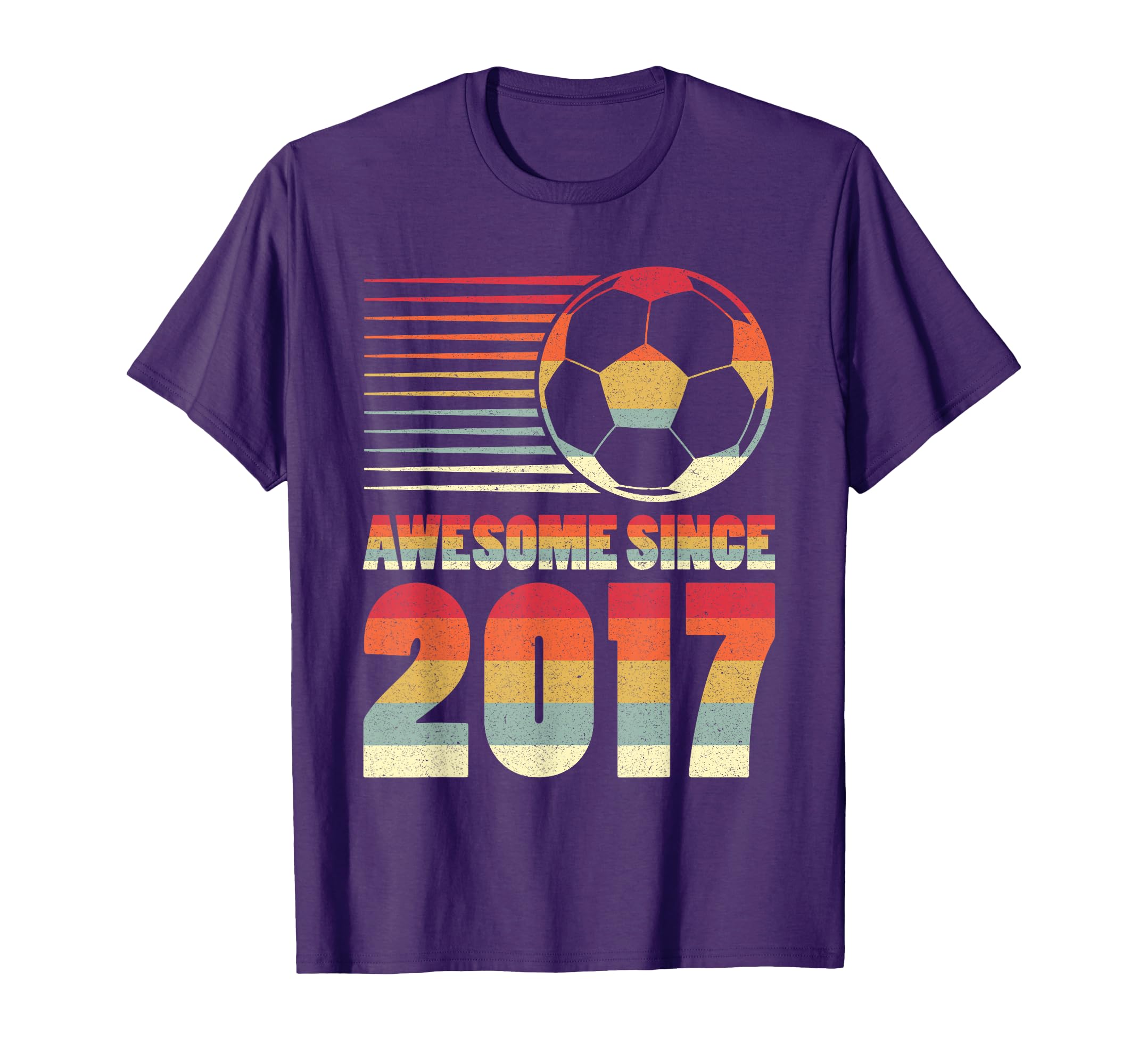Awesome Since 2017 Soccer 9Th T-Shirt - Fun Novelty Design for Adults