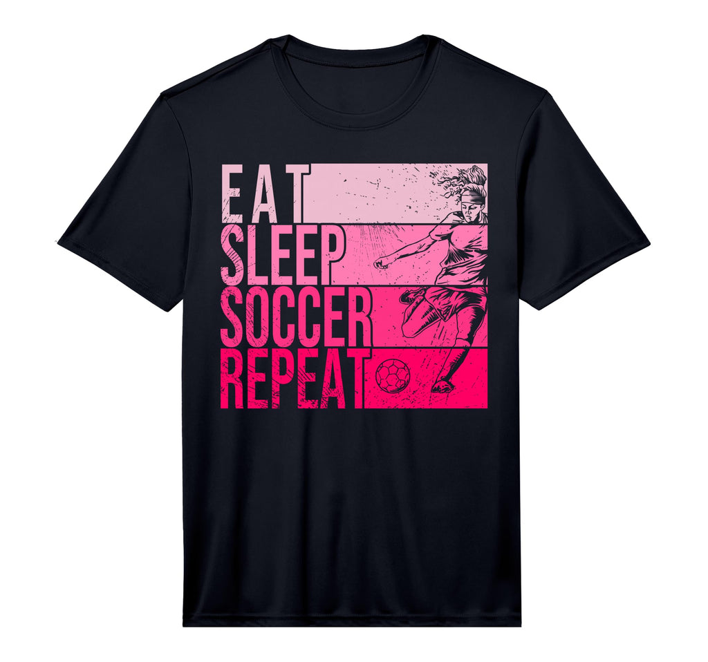 Eat Sleep Soccer Repeat Funny Footballer T-Shirt - Unique Graphic Unisex