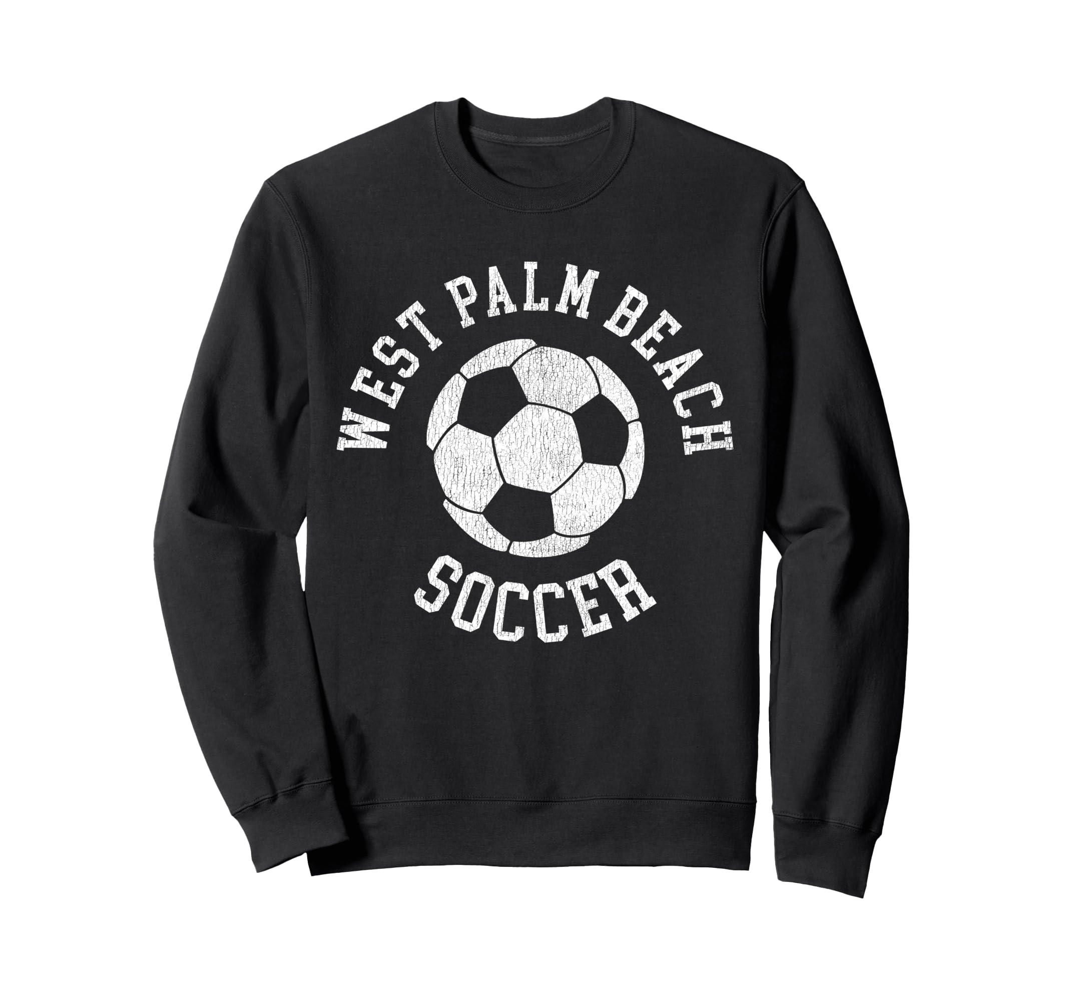 West Palm Beach Soccer Distressed Sweatshirt - Unique Graphic for Adults