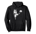 Funny Soccer Cat Kicking Ball Pet Hoodie - Casual Everyday Wear Men Women
