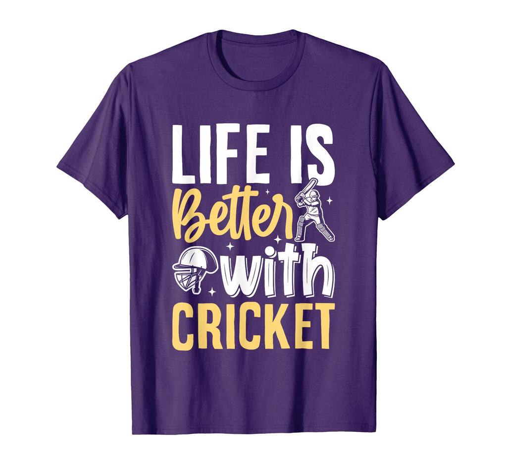 Life Is Better Cricket T-Shirt - Unique Graphic Unisex