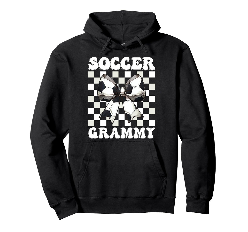 Soccer Grammy Soccer Grandma Coquette Bow Hoodie - Graphic Print Unisex