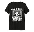 Mens Soccer Goalie Pops Funny Pops T-Shirt - Graphic Print for Adults