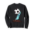 Funny Zombie Soccer Ball Halloween Sweatshirt - Unique Graphic for Adults