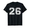 Number 26 Distressed Twenty Six T-Shirt - Casual Everyday Wear for Adults