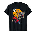 Soccer Skeleton Halloween Soccer T-Shirt - Trendy Graphic for Adults