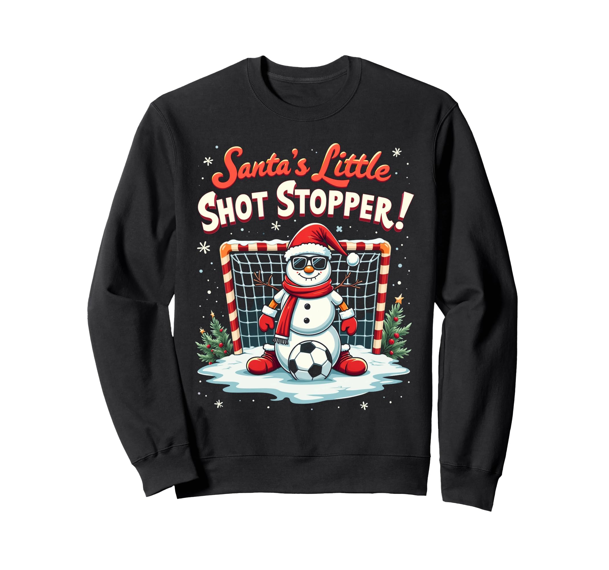 Soccer Goalkeeper Santas Little Sweatshirt - Casual Everyday Wear Unisex