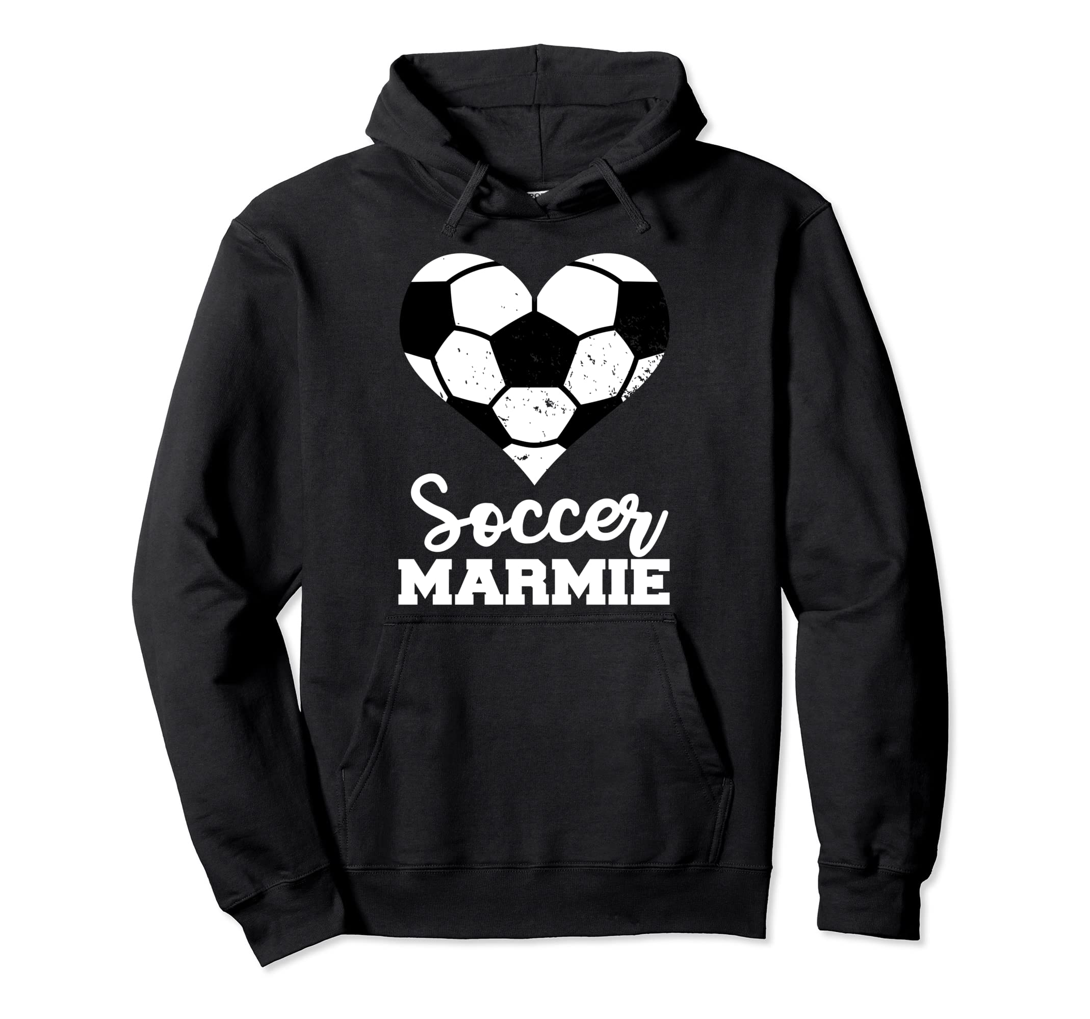 Soccer Marmie Funny Soccer Heart Hoodie - Trendy Graphic for Adults
