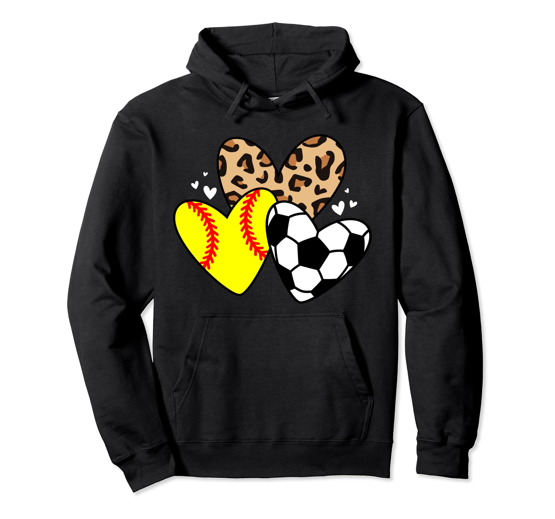 Soccer Softball Heart Funny Soccer Hoodie - Fun Novelty Design Men Women