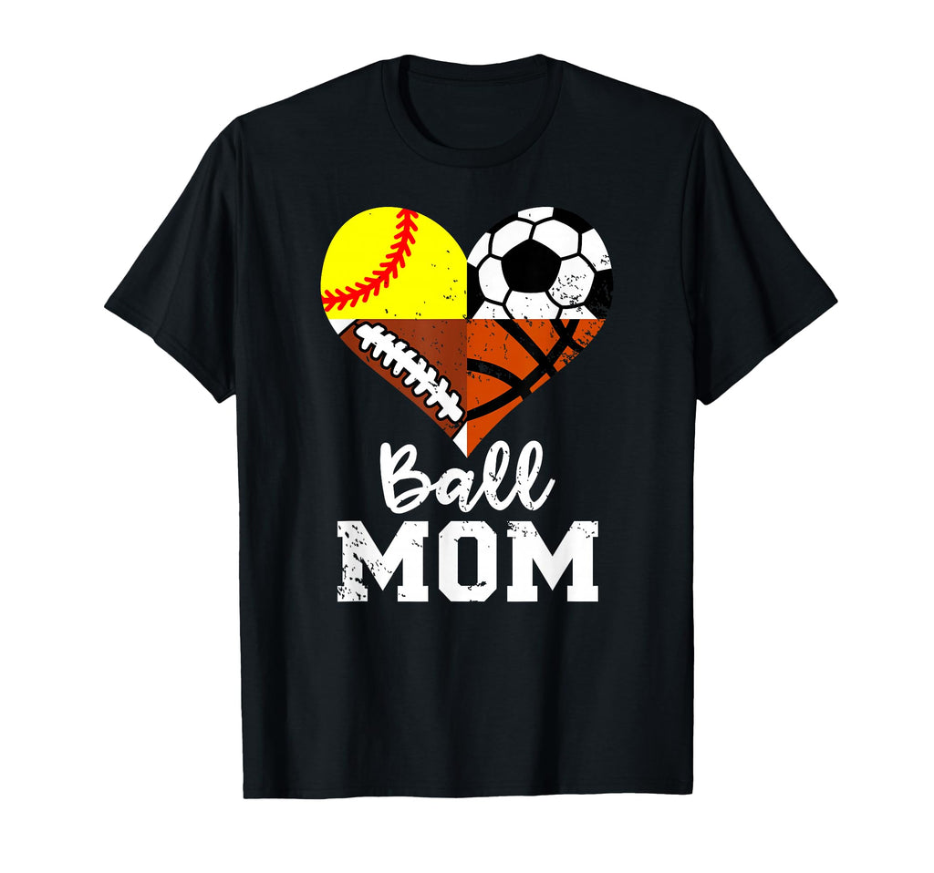 Ball Mom Funny Soccer Football T-Shirt - Custom Art Print Men Women