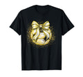 Soccer Game Day Gold Coquette Soccer T-Shirt - Custom Art Print for Adults