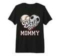 Ball Mommy Baseball Soccer Heart Mom Both T-Shirt - Novelty Apparel Unisex