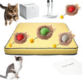 Interactive Cat Toys for Indoor Cats, Fast Rolling Ball in Play Mat, Automatic Moving Cat Ball in Pouch, Stimulate Your Cat's Nature, 28 Inch cat Toys (Round [with Steel Ring])