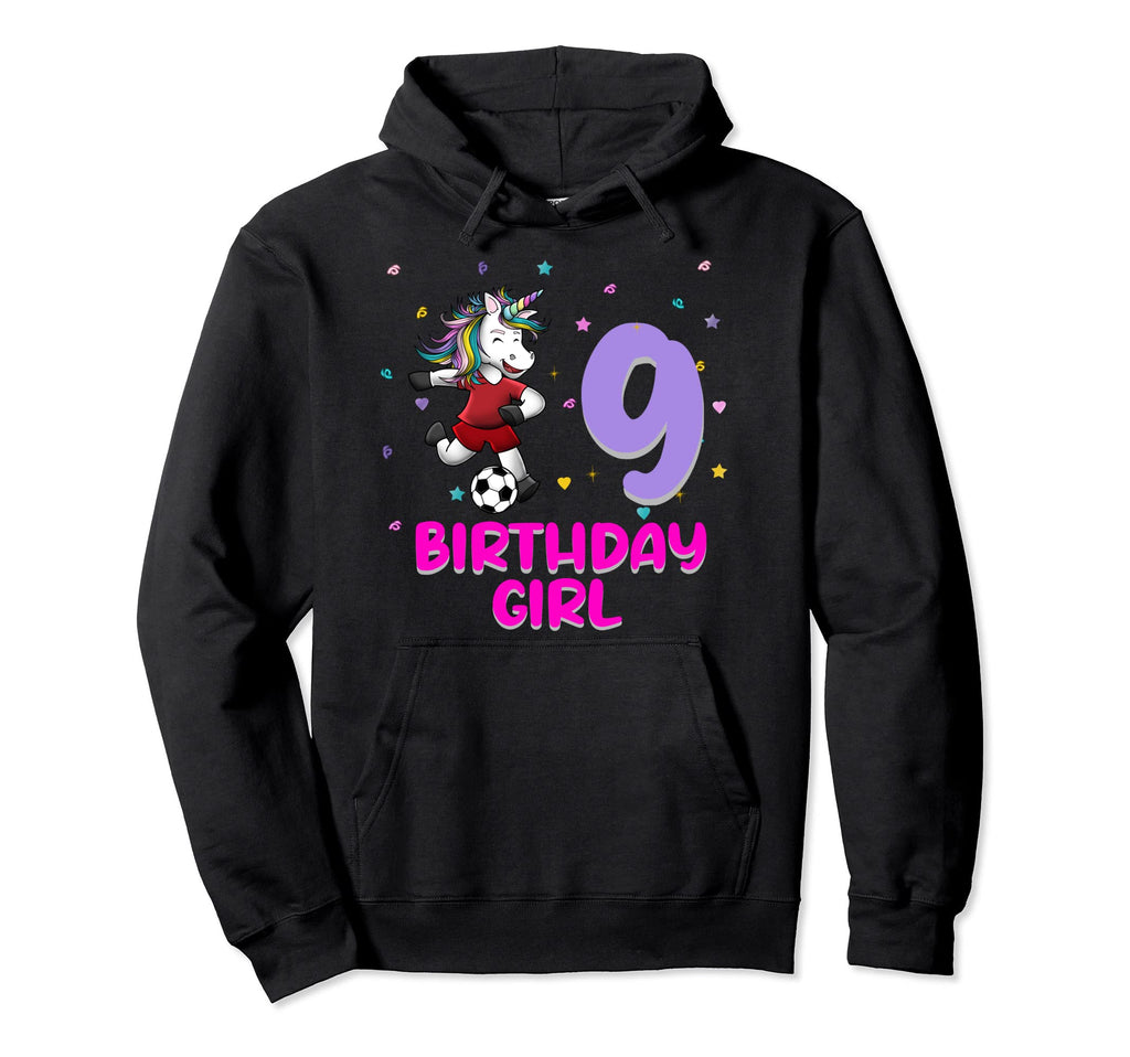 Unicorn Soccer 9Th Birthday Love Funny Hoodie - Unique Graphic for Adults