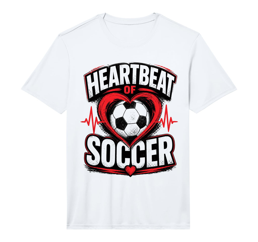 Football Collection Soccer Heartbeat T-Shirt - Unique Graphic for Adults