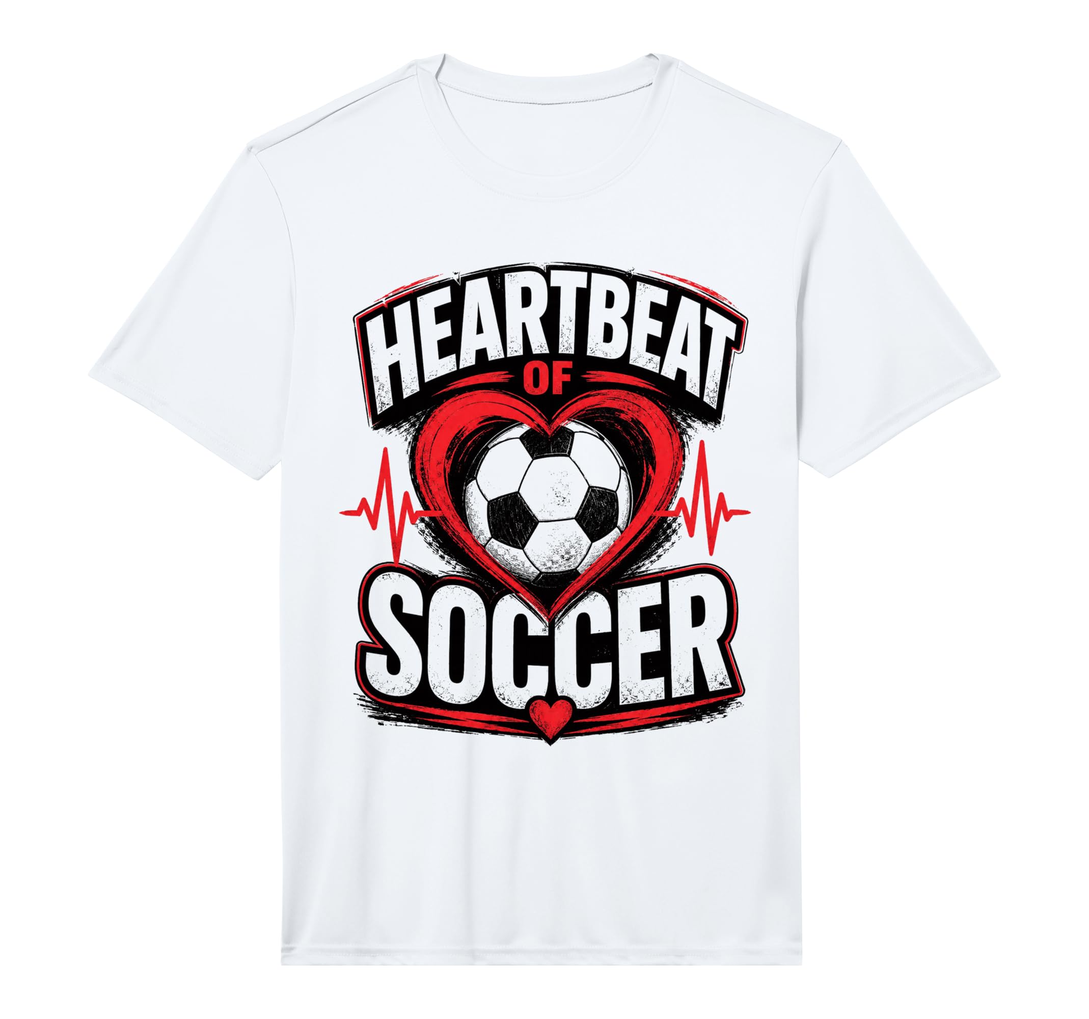 Football Collection Soccer Heartbeat T-Shirt - Unique Graphic for Adults