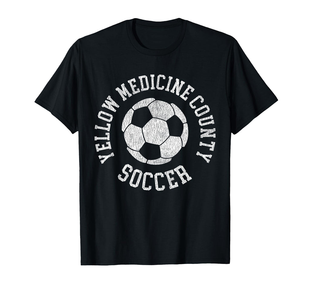 Yellow Medicine County Soccer Distressed T-Shirt - Trendy Graphic Unisex
