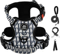 IVY&LANE No Pull Dog Harness with Leash Set, Reflective No Choke Pet Vest,Adjustable Oxford Dog Vest Harness with Easy Control Handle for Large Dogs (Vintage Blue,L)