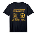Mens I Like Whiskey And Soccer And T-Shirt - Trendy Graphic Men Women