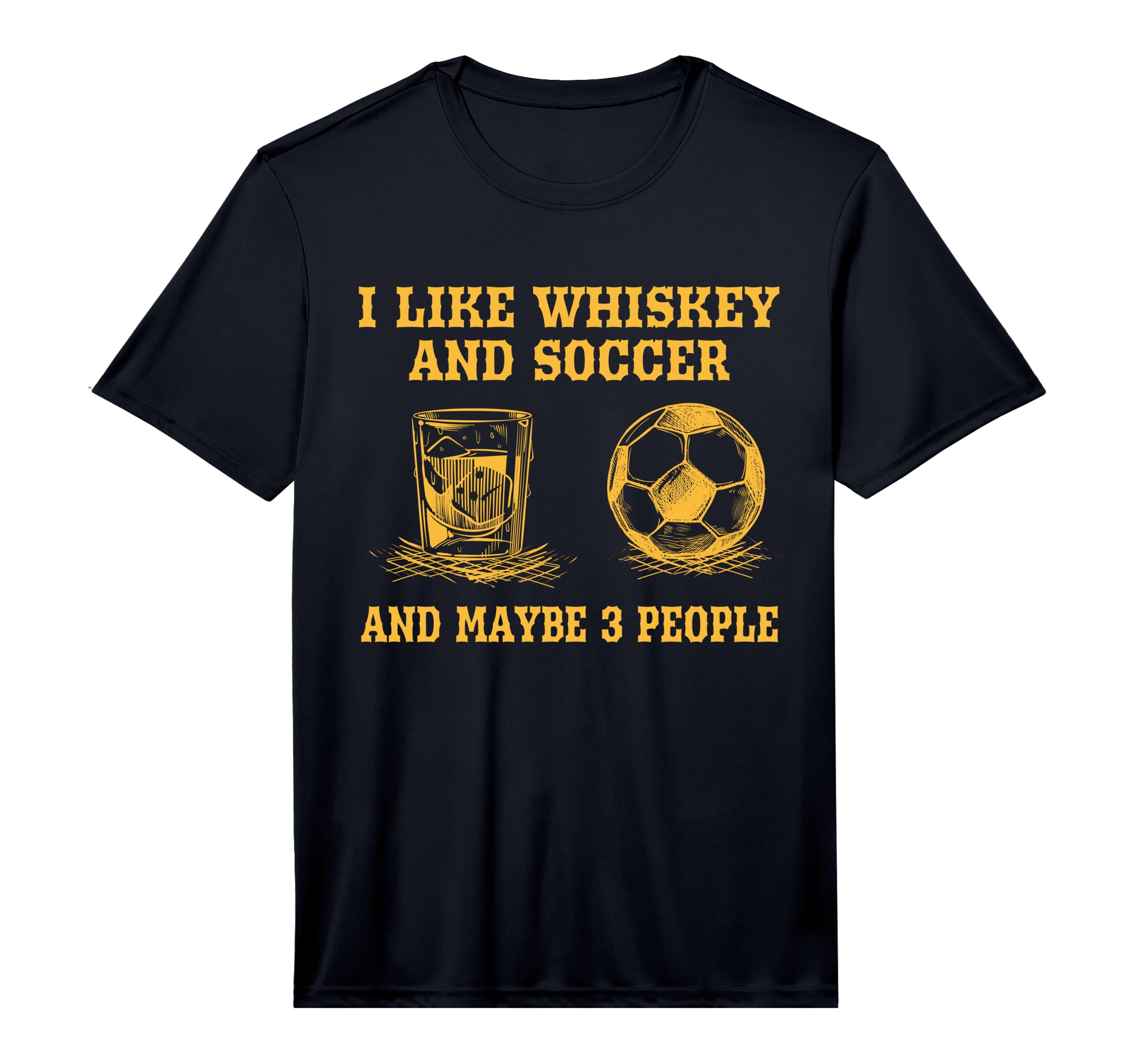 Mens I Like Whiskey And Soccer And T-Shirt - Trendy Graphic Men Women