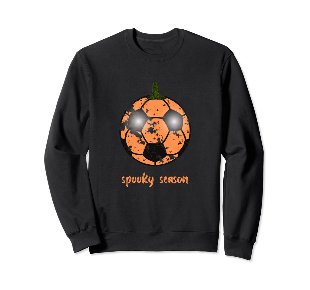 Spooky Season Soccer Ball Pumpkin Sweatshirt - Aesthetic Graphic Unisex