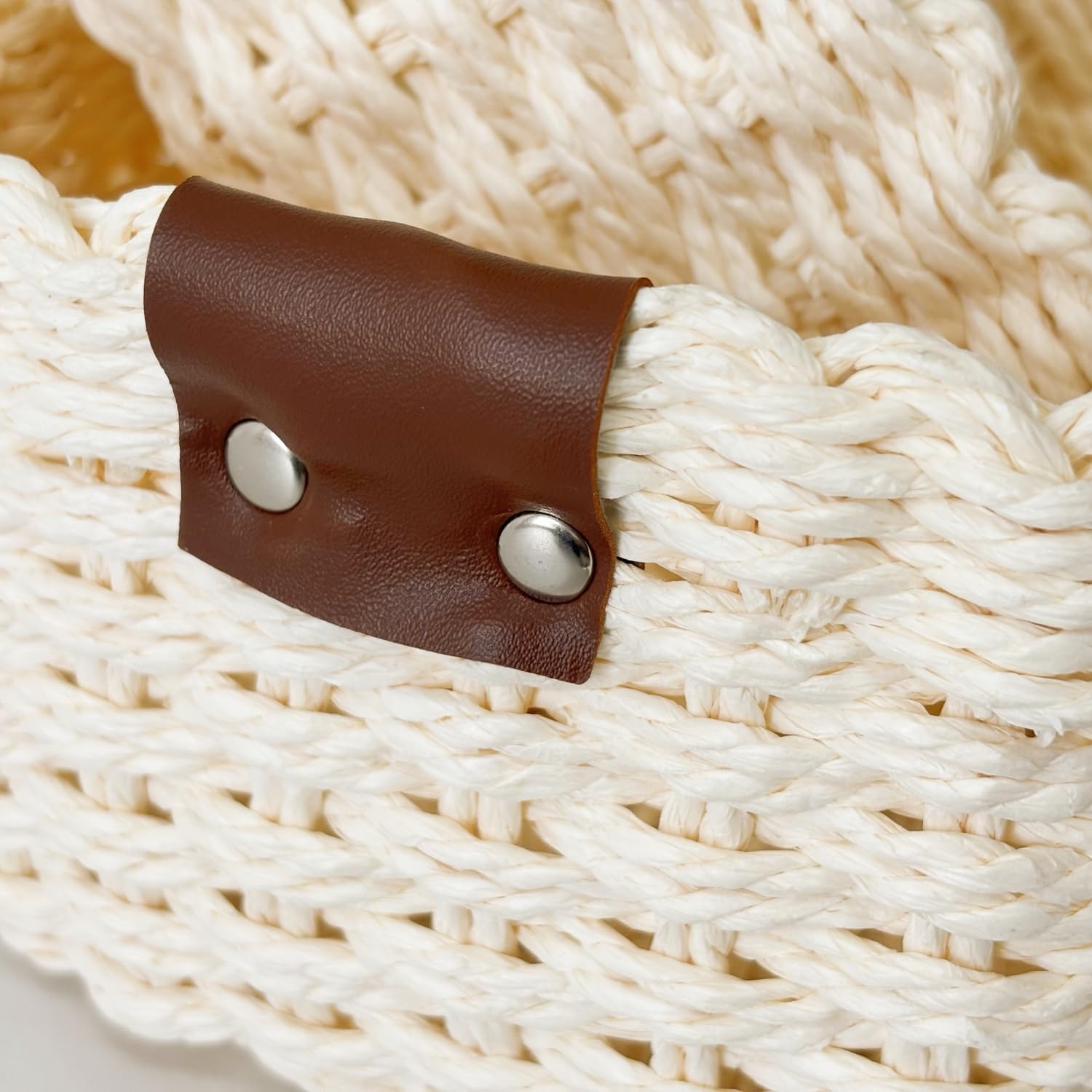 Small baskets for Organizing,Cute woven Storage basket with recycled paper rope for Shelves Bathroom,Little decorative basket,Set of 3 (Beige)