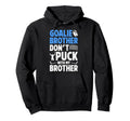 Hockey Goalie Brother Funny Ice Hoodie - Minimalist Print for Adults