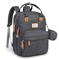 RUVALINO Diaper Bag Backpack, Multifunction Travel Pack Maternity Baby Changing Bags, Large Capacity, Waterproof, Dark Gray