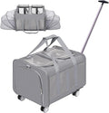 Expandable Pet Carrier with Wheels, Double Cat Dog Carrier 21"x 17"x 16" up to 40 Lbs, Rolling Pet Carrier for Cats and Dogs, Extra Large Pet Travel Carrier, Ideal for Outdoor/Travel