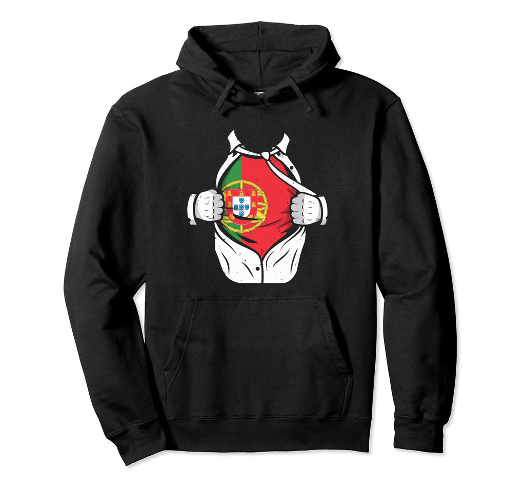 Superhero Flag Portugal Love Hoodie - Casual Everyday Wear Men Women