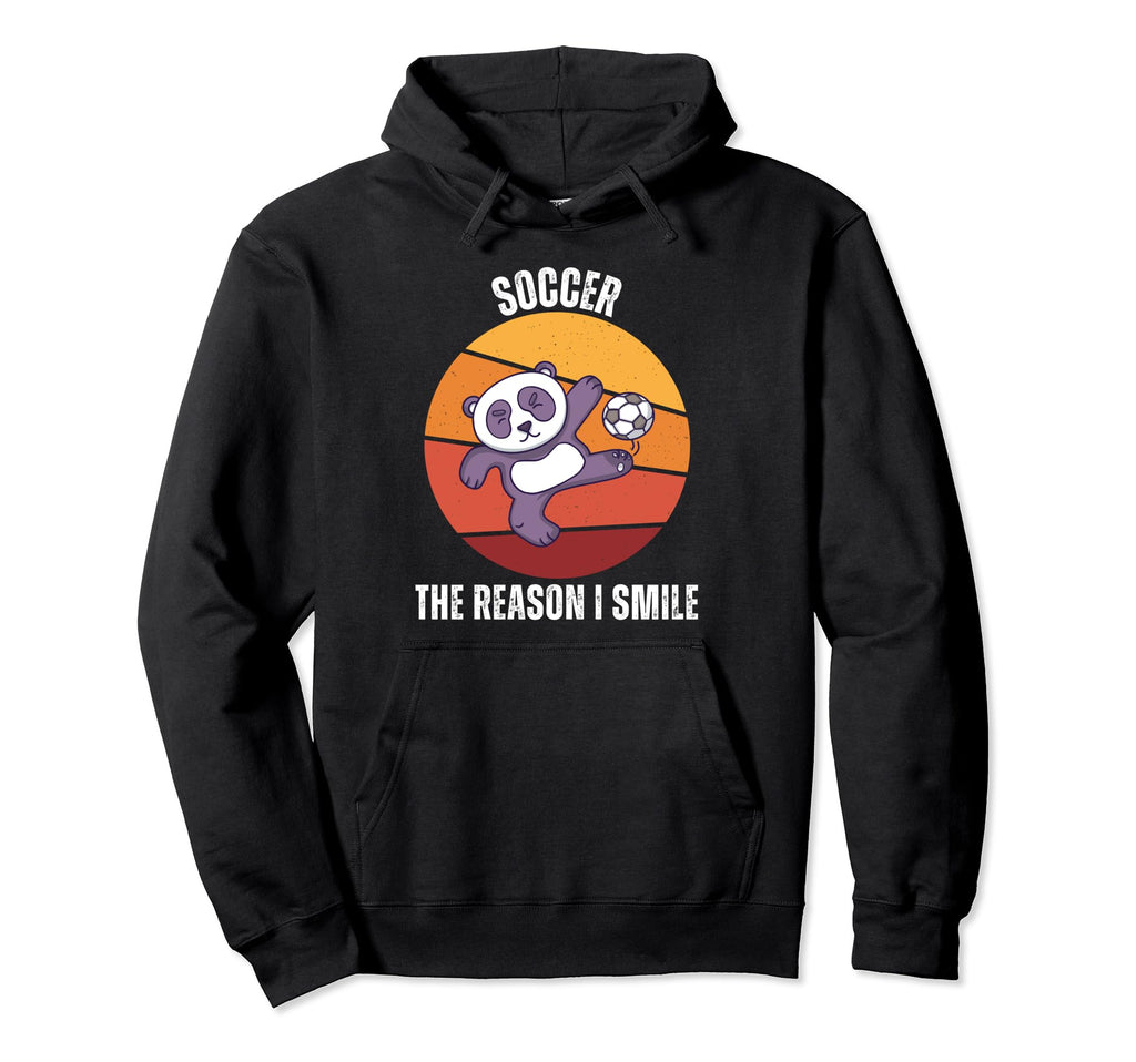 Panda Soccer Reason I Smile Hoodie - Casual Everyday Wear for Adults