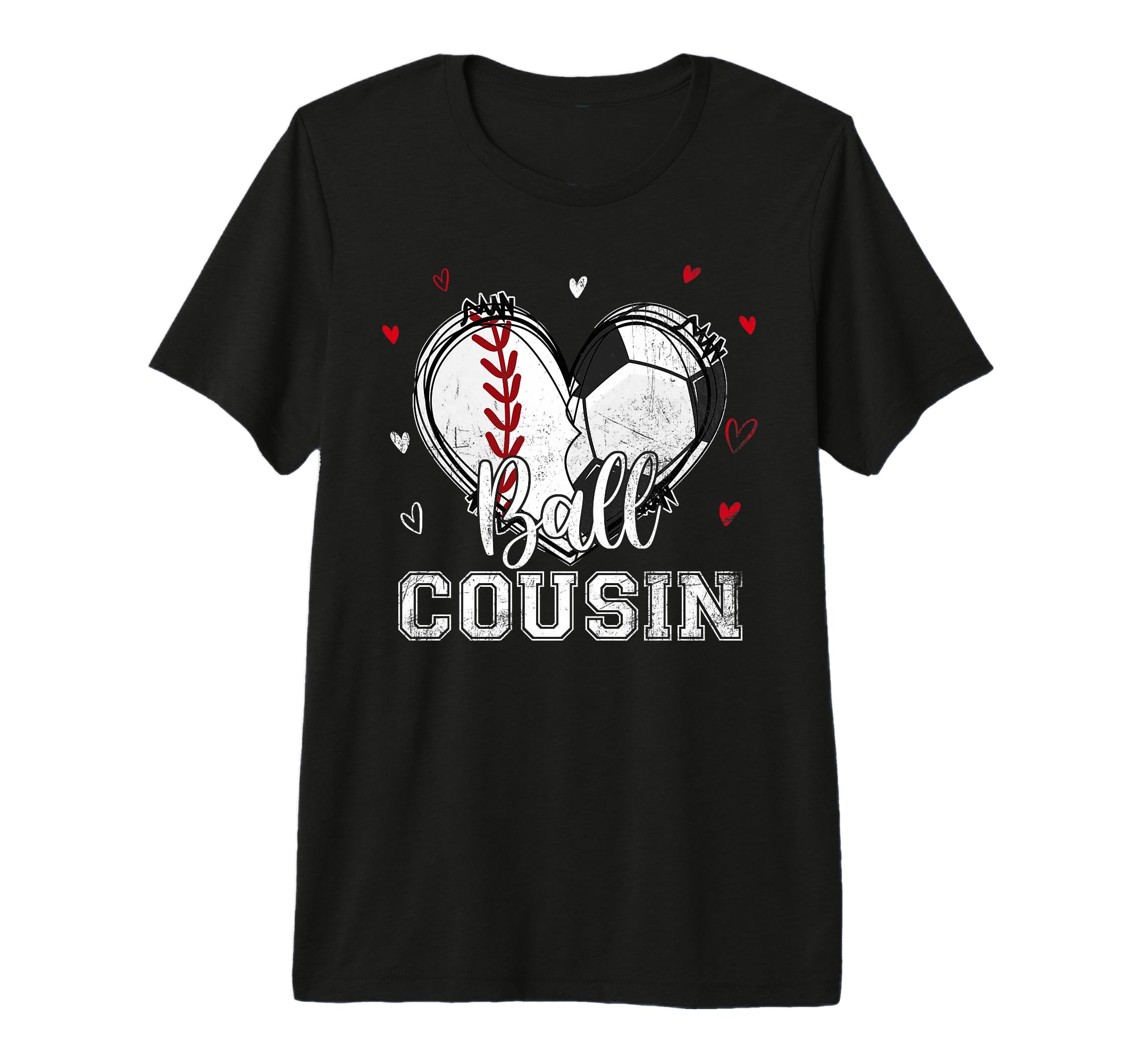 Ball Cousin Baseball Soccer Heart Nana T-Shirt - Custom Art Print Unisex
