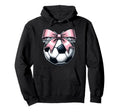 Soccer Coquette Bow Soccer Hoodie - Minimalist Print Unisex