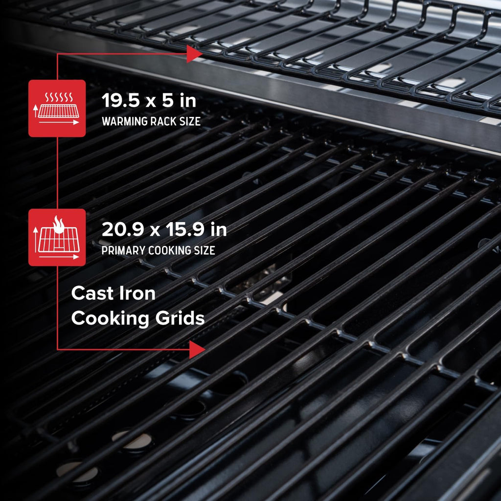 Nexgrill 3-Burner Propane Gas Grill with Side Tables, 27,000BTUs, Stainless Steel Lid, Spacious 429 SQ. In. Cooking Space, BBQ Grill for Outdoor Cooking, Patios, Parties, and More - 720-1012