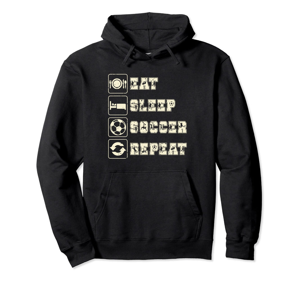 Eat Sleep Soccer Repeat Futbol Hoodie - Aesthetic Graphic Men Women