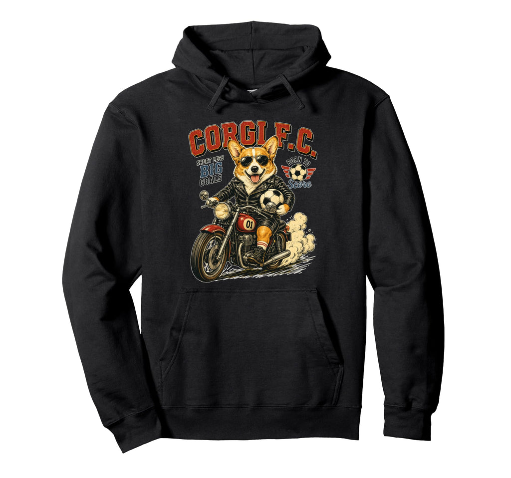 Pembroke Welsh Corgi Motorbike Hoodie - Casual Everyday Wear Men Women