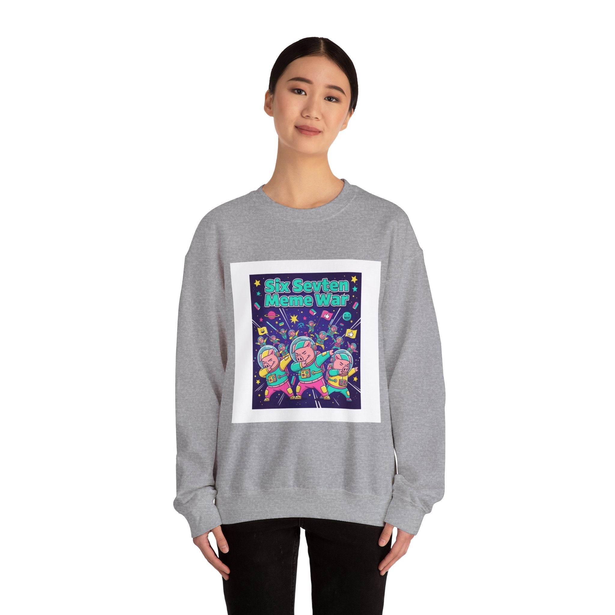 Meme War: Six vs. Seven Crewneck Sweatshirt