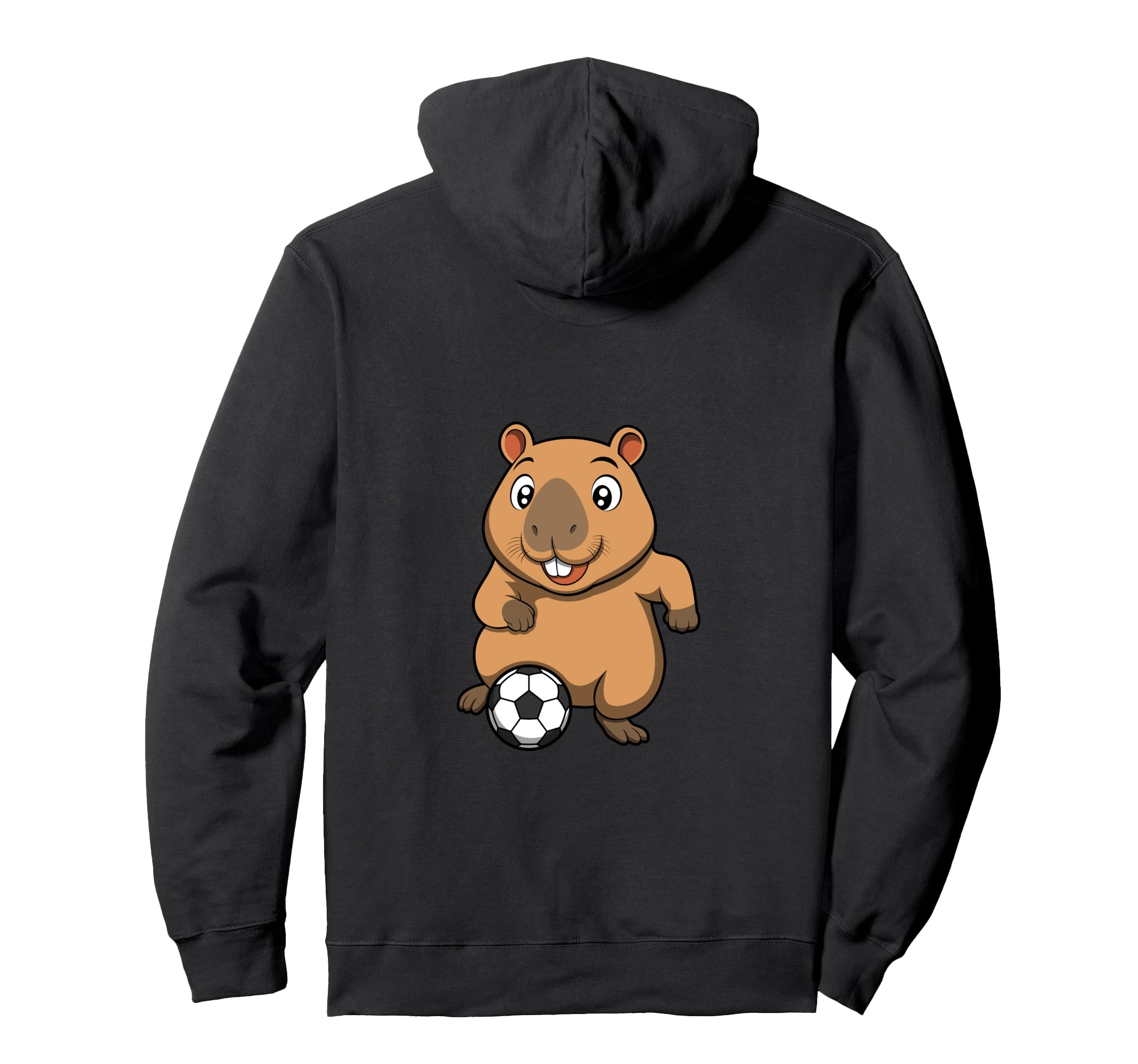 Soccer Capybara Cartoon Funny Water Pig Hoodie - Novelty Apparel Men Women