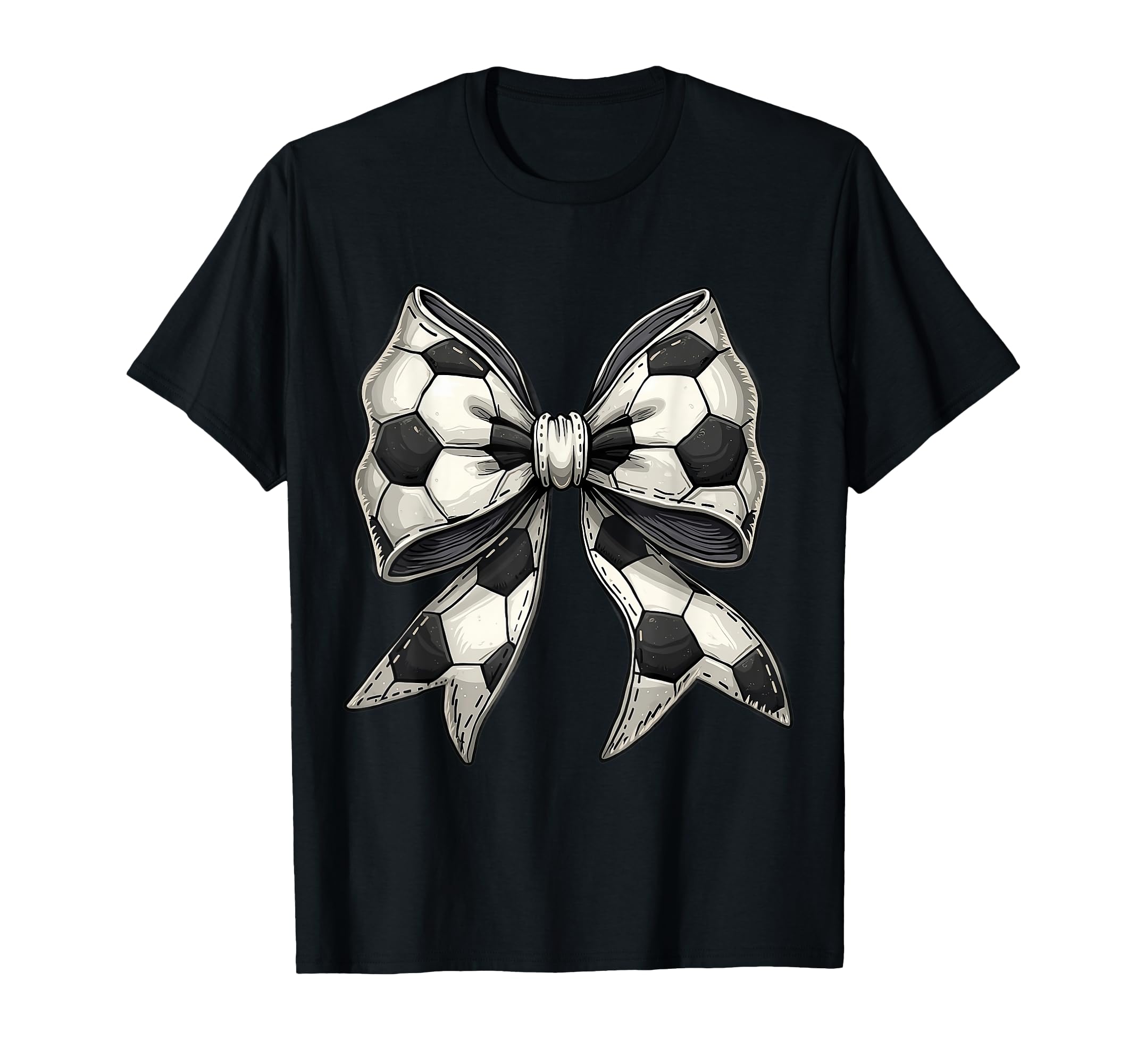 Elegant Soccer Coquette Bow Football T-Shirt - Minimalist Print Unisex