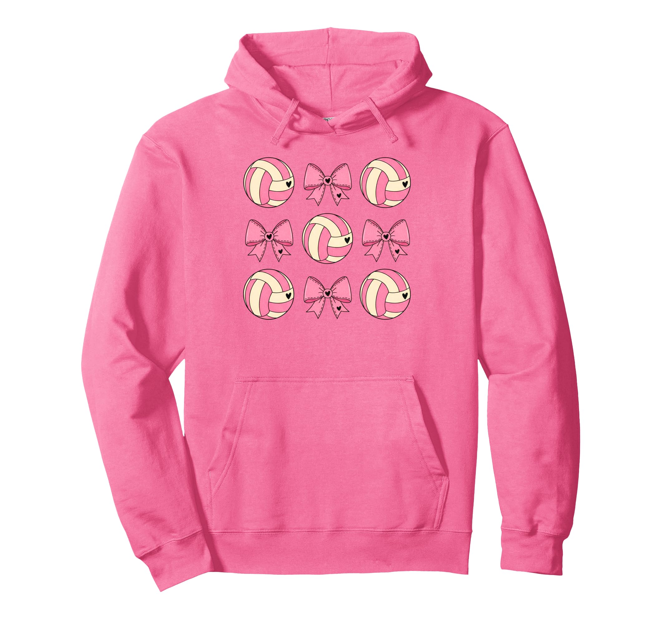 Soccer Bow Game Day Volleyball Coquette Hoodie - Trendy Graphic Men Women