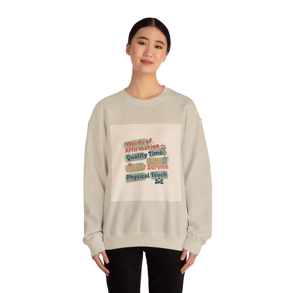 Love Languages Meme Crewneck Sweatshirt | love language meme, relationship humor
