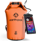 Earth Pak Waterproof Dry Bag - Roll Top Waterproof Backpack Sack Keeps Gear Dry for Kayak with Waterproof Phone Case