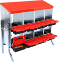 Nesting Boxes for Chickens, Chickens Laying Boxes for Chicken Coop with Legs, 8 Compartments Chicken Nesting Boxes, with Removable Tray, Easy Cleaning, for Hens Outdoor Chicken Coop Farm Yard, Red
