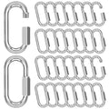 M10-30 Pack 3.5“ Quick Links Chain Connectors, 3/8″ Galvanized Chain Locking Carabiners Hooks, 2000LBS Heavy Duty Thread Quick Link Clips, Twist Oval Keychain D Shape for Swing, Camping
