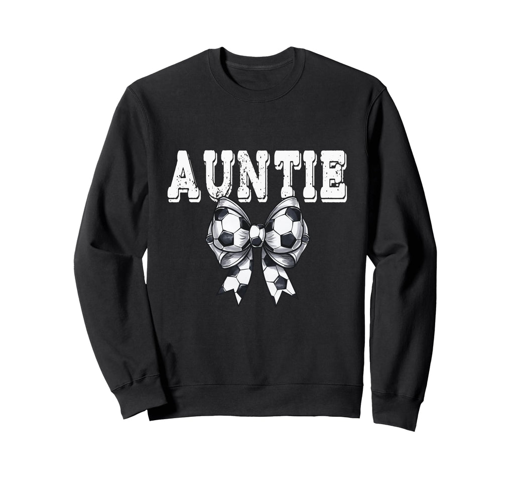Coquette Soccer Bow Mom Auntie Grandma Sweatshirt - Streetwear Style Unisex