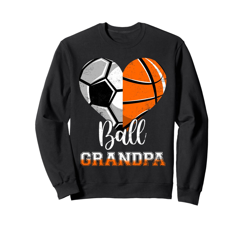 Ball Grandpa Heart Funny Soccer Sweatshirt - Aesthetic Graphic Men Women