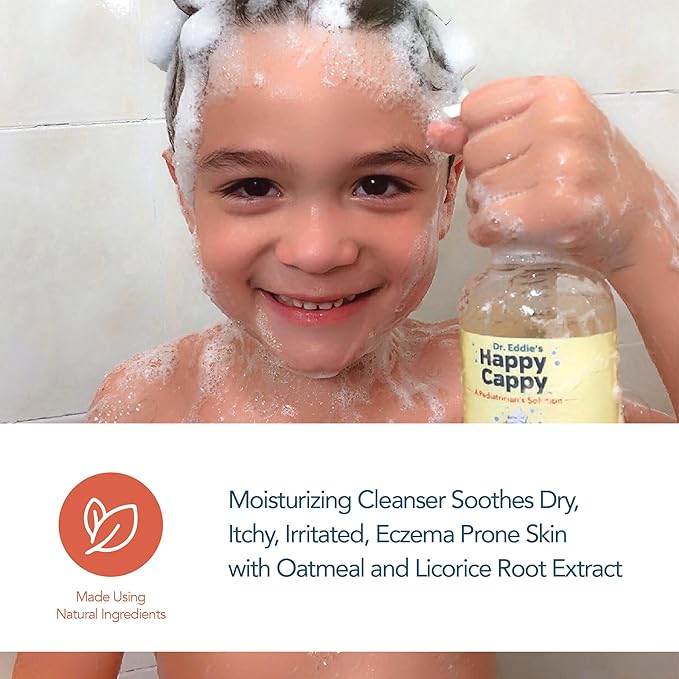 Happy Cappy Baby Shampoo and Body Wash - Eczema Body Wash for Kids & Toddlers, Helps with Dryness, Reduces Itching and Redness, Dermatologist Tested, Fragrance Free - 8 Fl Oz (Pack of 3)